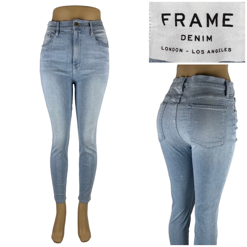 Frame Womens 31 X 27 Jeans Ali High Rise Cigarette Skinny Ankle Stretch Blue